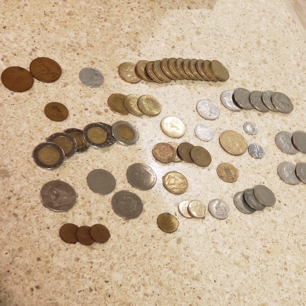 Vintage 60 Foreign Coin Lot